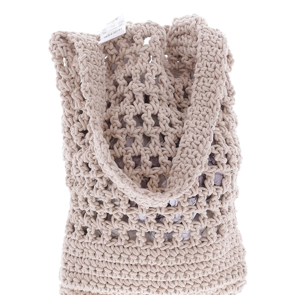 Beige Crochet Tote Bag
